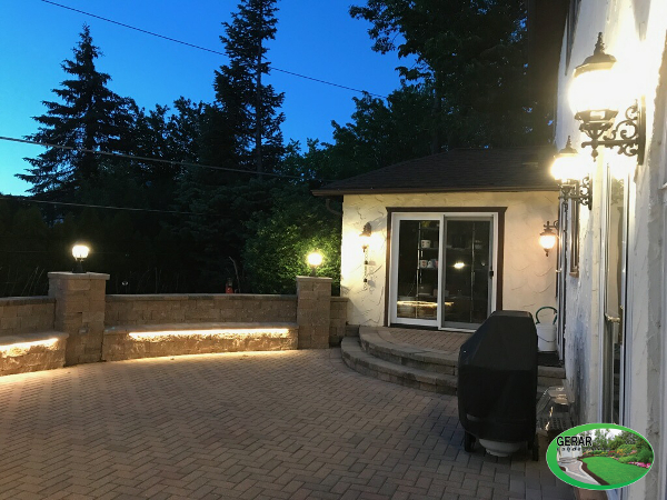 patio with lights
